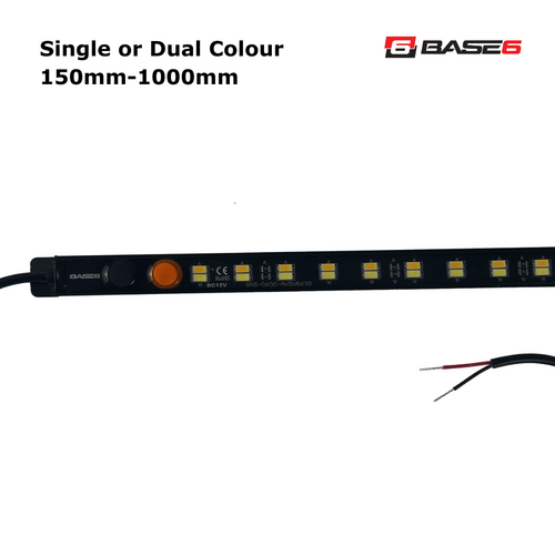 BASE6 Dual Colour LED Rigid Bar/Strip Light Black Housing