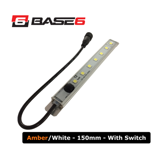 BASE6 150mm Dual Colour LED Rigid Strip Light Amber/White with Switch