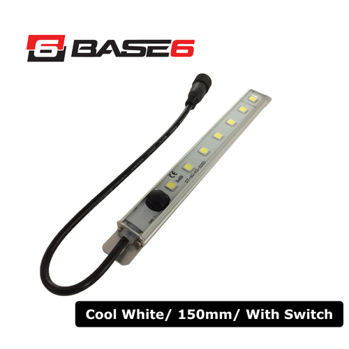 BASE6 150mm Single Colour LED Rigid Strip Light White with Switch