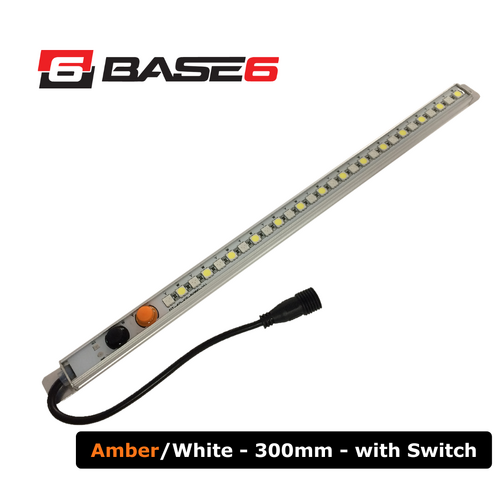 BASE6 300mm Dual Colour LED Rigid Strip Light Amber/White with Switch