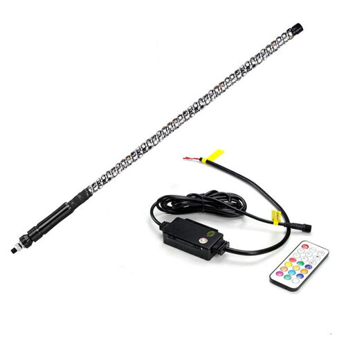 BASE6 Single LED Whip Antenna - RGB 4ft