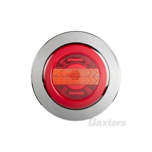 10-30v Indicator/Tail/Ref 150mm Diameter Recessed Mount Chrome Ring Glow Tail Lamp