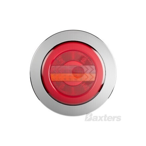 10-30v Stop/Tail/indicator/Ref 150mm Diameter Recessed Mount Chrome Ring Glow Tail Lamp