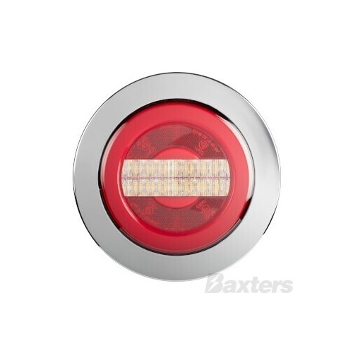 10-30v Reverse/Tail/Ref 150mm Diameter Recessed Mount Chrome Ring Glow Tail Lamp