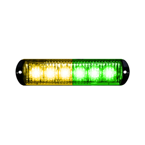 8EVP 6 LED surface mount warning light - Green / Amber