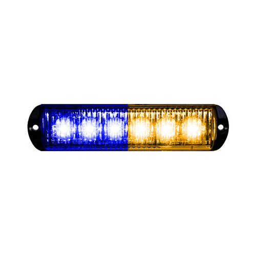 8EVP 6 LED surface mount warning light - Blue / Amber