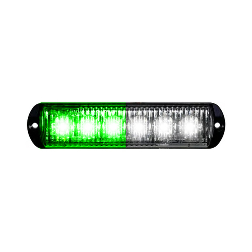 8EVP 6 LED surface mount warning light - Green / White