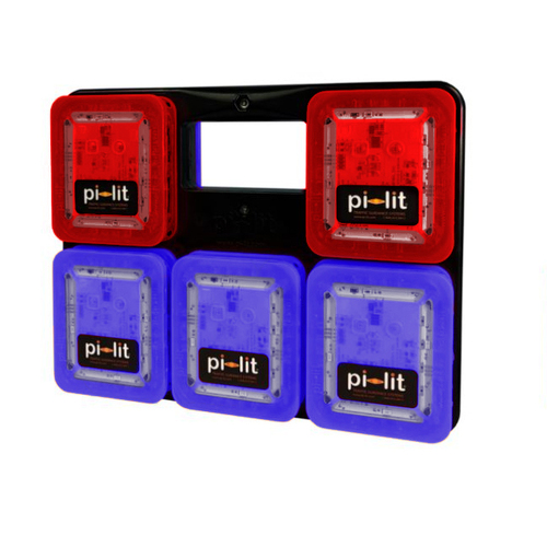  Pi-Lit [ALKALINE] Set of 10 ICS Sequential Flares (5 x Blue Side / Top LED, 5 x Red Side / Top LED)