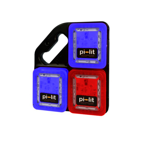  Pi-Lit [ALKALINE] Set of 6 ICS Sequential Flares (3 x Blue Side / Top LED, 3 x Red Side / Top LED)