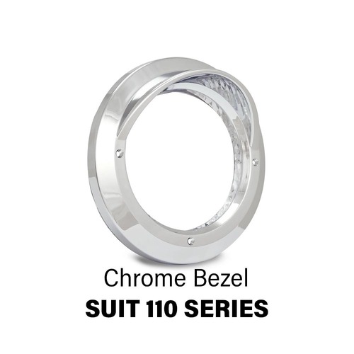 110 Series Round Chrome Bezel with Hood, Bulk Packed - LED Autolamps