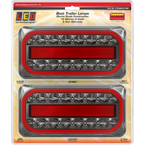 215 Series Trailer Lights, Pair, Blister Pack with 10m Cable - LED Autolamps