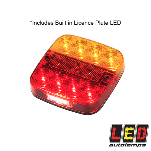 99 Series Trailer Lights Single w/Licence Plate LED - 12 Volt