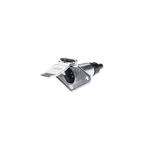 6 Pin Small Round Metal Trailer Socket - NARVA Part No. 82033BL