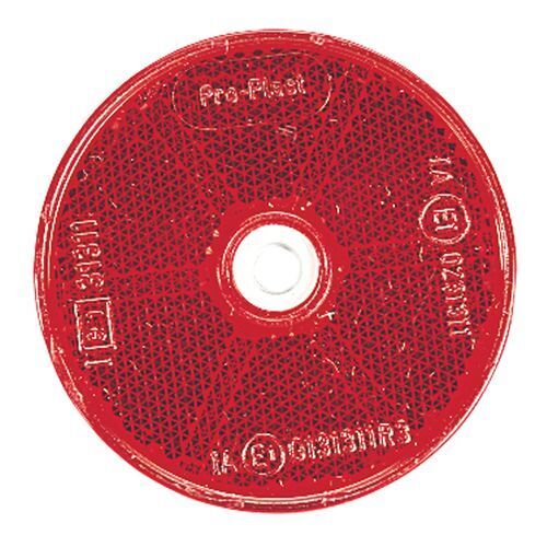 Red Retro Reflector with Central Fixing Hole - NARVA Part No. 84012/50