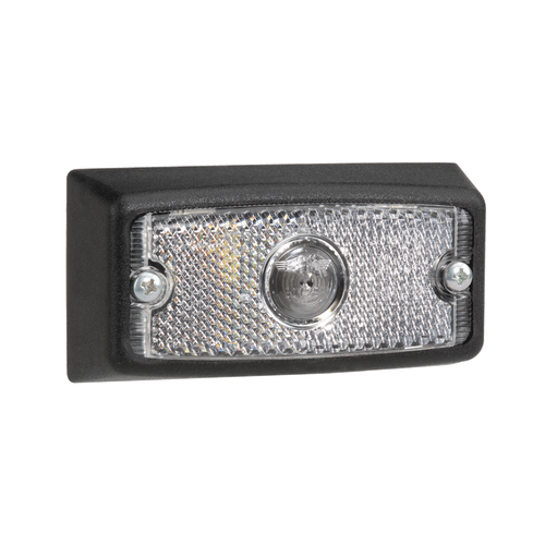Front End Outline Marker Lamp (Clear) with In-built Retro Reflector with Rubber Boot - NARVA Part No. 87212
