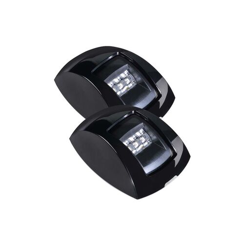 9-33V 1 NAUTICAL MILE LED PORT and STARBOARD LAMPS BLACK WITH CLEAR LENSES - NARVA Part No. 99016BL