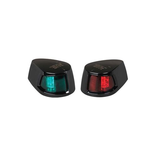 9-33V 1 NAUTICAL MILE LED PORT and STARBOARD LAMPS BLACK HOUSING WITH COLOUR LENSES - NARVA Part No. 99082BL