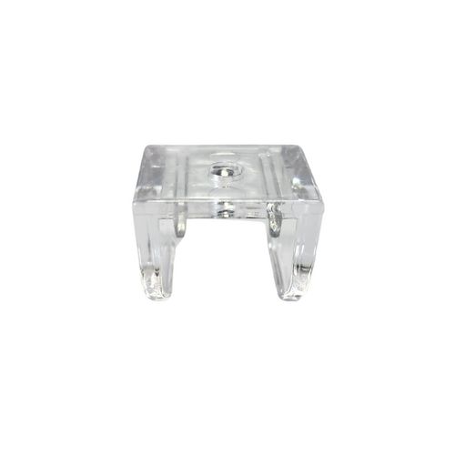 Orizon Clear Plastic Mounting Clip, Zero Degree Angle, With End Stop